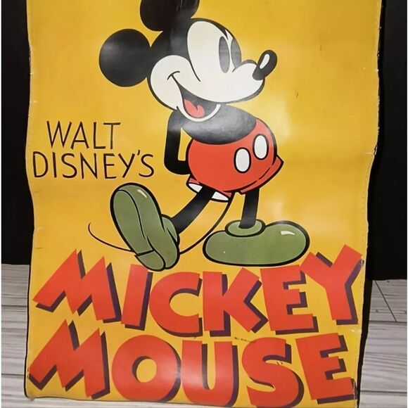 Walt Disney’s Vintage Mickey Mouse Vinyl Tote Handbag With Magnetic Snap Close - Picture 4 of 13